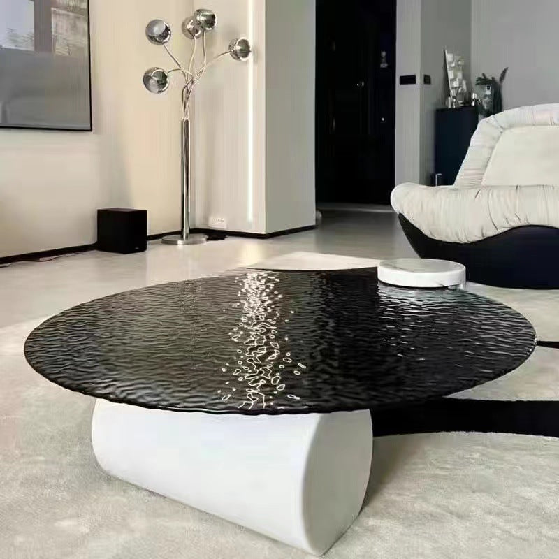 Kyushu™ – Designer Sunset Glass & Marble Coffee Table