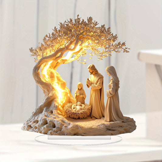 SeraphLight™ – LED Nativity Scene with Tree of Life Sculpture