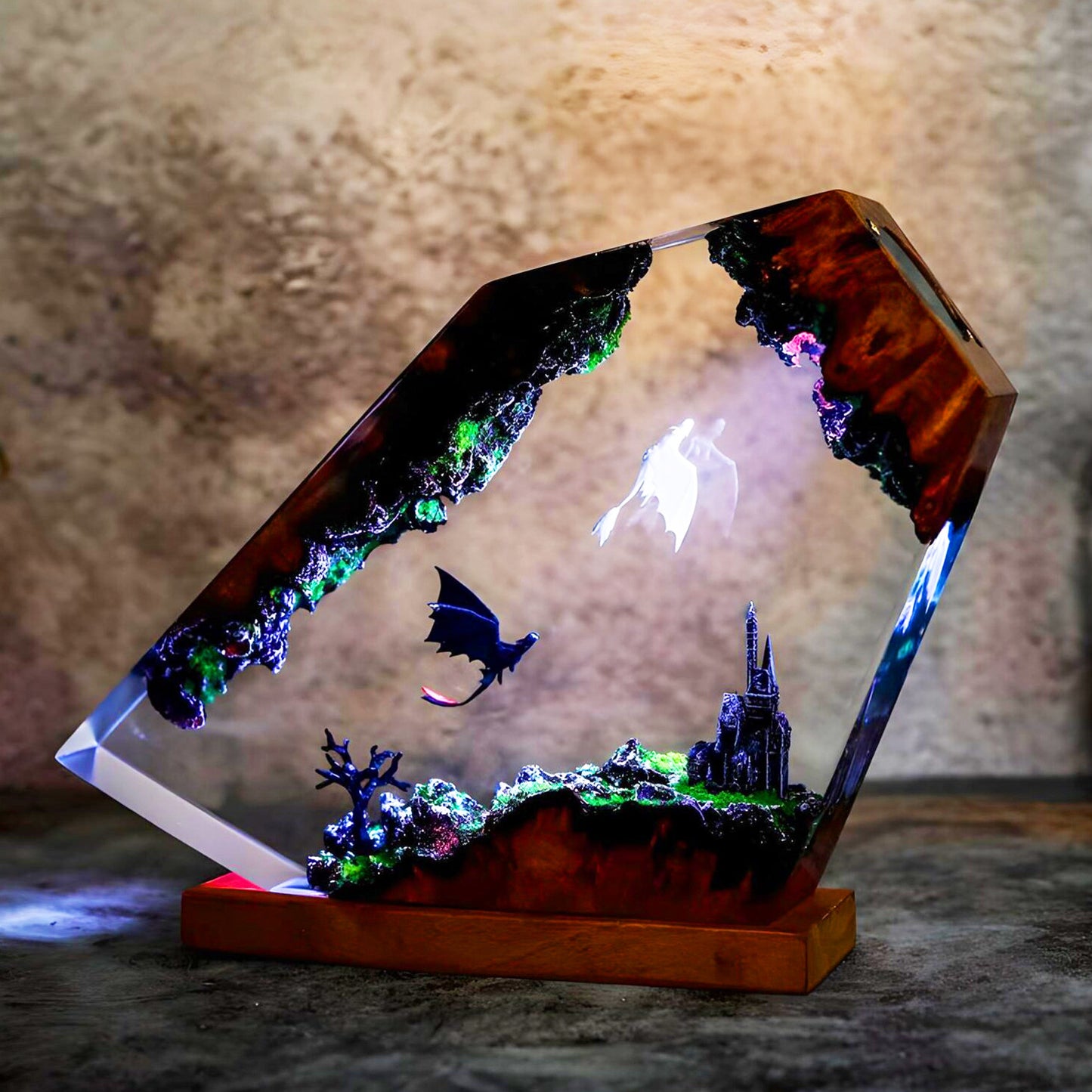 SeraphLight™ – 3D Dragon Resin Night Light with Bohemian Fantasy Design (10" x 6")