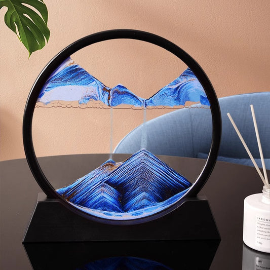 Kyushu™ – Rotating Sand Art Hourglass with Zen Mountain Landscape
