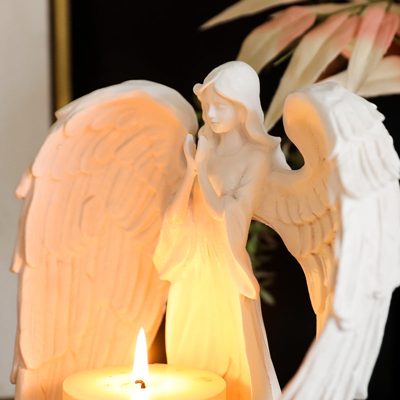SeraphLight™ – Nordic White Angel Wing Candle Holder