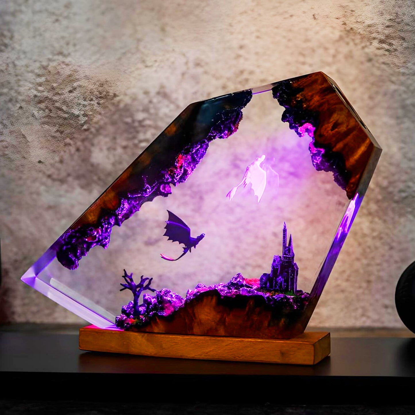 SeraphLight™ – 3D Dragon Resin Night Light with Bohemian Fantasy Design (10" x 6")