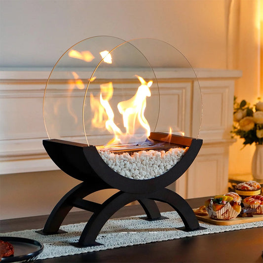 Aurora Arc™ – Luxury Tabletop Glass Bio-Ethanol Fireplace
